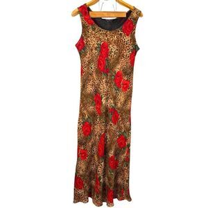 Vintage R&K Originals Women Leopard, Goth Print Maxi Dress Sz: No Size
